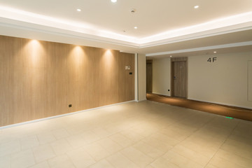 Modern decor style lobby with empty floors and walls