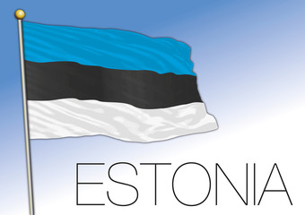 Estonia official national flag, European Union, vector illustration