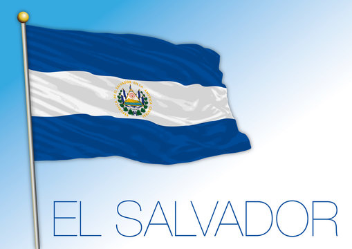 El Salvador official national flag central american country, vector illiustration