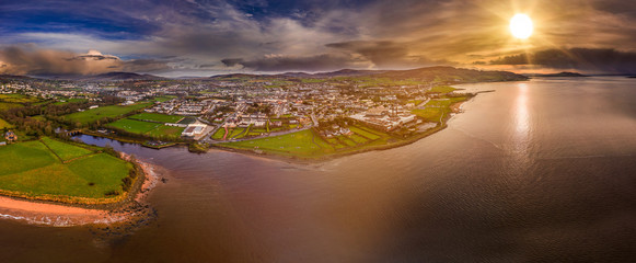 Aerial view of the town Buncrana in County Donegal - Republic of Ireland