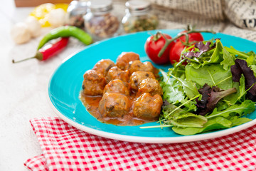 Traditional delicious couscous beef balls
