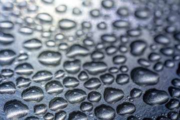 Water drops on Stainless steel background