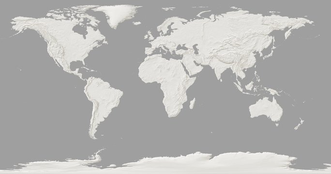 Fototapeta world map with the relief of the land on a dark background