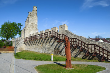The city walls and The Cracow Gate - Szydlow, Poland. 