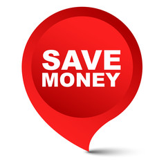 red vector banner save money