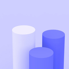 3d purple violet cylinder podium minimal studio background. Abstract 3d geometric shape object illustration render. Display for cosmetic perfume fashion product.