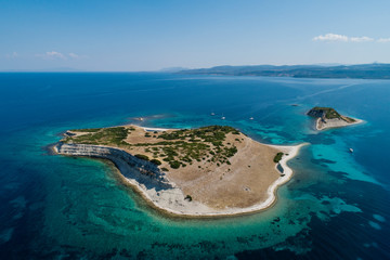 Vista aerea delle Isole Tomaria a Lesbos 
