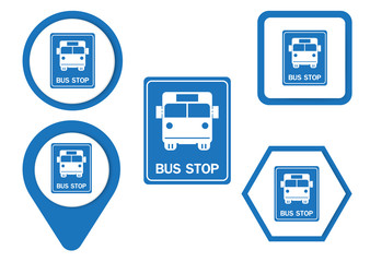 Bus stop icon, vector design