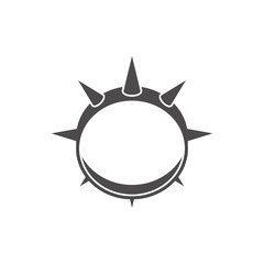 Collar with spikes for pets icon in flat style.Vector illustration.