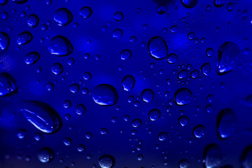 water drops on blue background