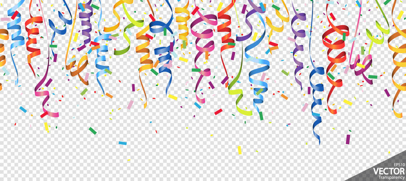 seamless confetti and streamers party background