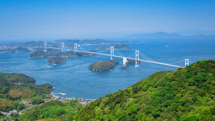 Naklejka premium しまなみ海道 瀬戸内海 海 橋