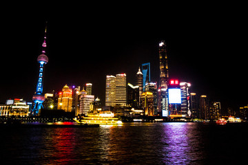Obraz premium Shanghai bei Nacht Skyline