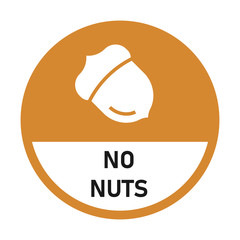 No nuts sticker icon. Clipart image isolated on white background