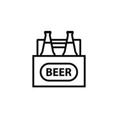 Beer 4 pack outline icon. Clipart image isolated on white background