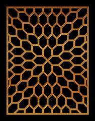 Laser cutting template. Decorative panel. Oriental geometric pattern.