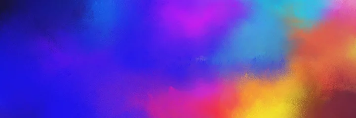 Rollo farbenfroher, lebendiger Grunge-horizontaler Texturhintergrund mit indischroter, königsblauer und stahlblauer Farbe © Eigens