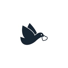 dove creative icon. From Valentines Day icons collection. Isolated dove sign on white background