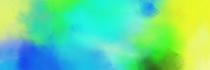 colorful vibrant decorative horizontal texture background  with green yellow, turquoise and moderate green color