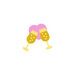 champagne creative icon. From Valentines Day icons collection. Isolated champagne sign on white background