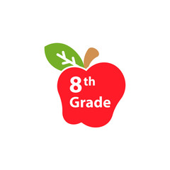 8th Grade level icon. Clipart image isolated on white background