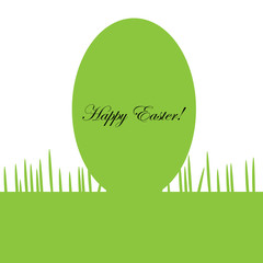 Happy easter card with egg design on grass vector illustration