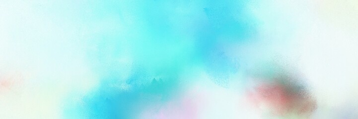 Fototapeta na wymiar colorful vibrant grunge horizontal banner with light cyan, turquoise and baby blue color