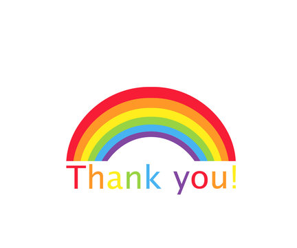 Thank You Rainbow poster. Clipart image isolated on white background