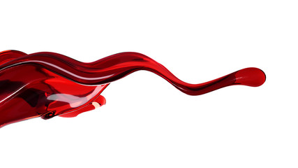 Splash fluid. 3d illustration, 3d rendering.