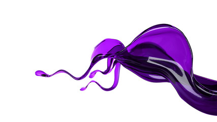 Splash fluid. 3d illustration, 3d rendering.