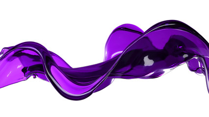 Splash fluid. 3d illustration, 3d rendering.