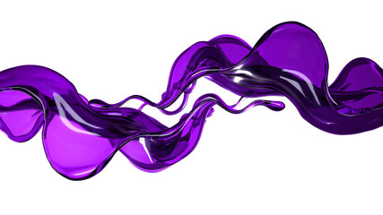 Splash fluid. 3d illustration, 3d rendering.