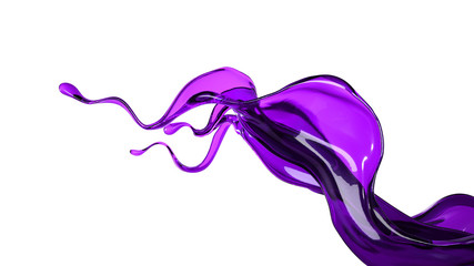 Splash fluid. 3d illustration, 3d rendering.