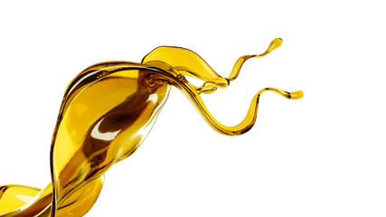 Splash fluid. 3d illustration, 3d rendering.