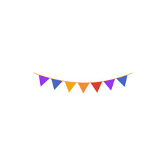 Vector decorative party pennants. Celebrate flags. Rainbow garland. Birthday decoration. Hanging colored flags. element for disign. clip art