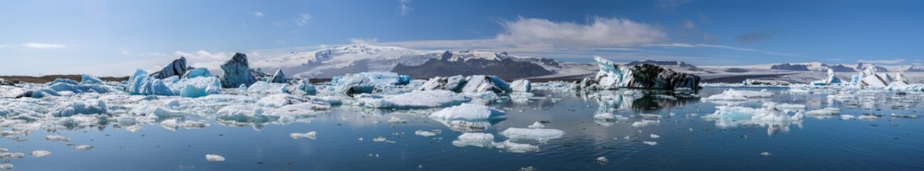 Panoramique d'un glacier en Islande
