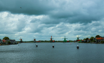 Zaanse Schans, Holland, August 2019. Northeast Amsterdam is a small community located on the Zaan...