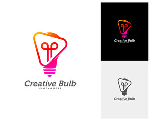 Bulb Creative with Play icon logo concepts, abstract colorful icons, elements and symbols, template - Vector