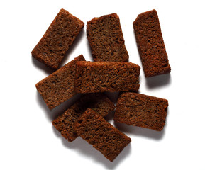 rye crackers on a white background close-up