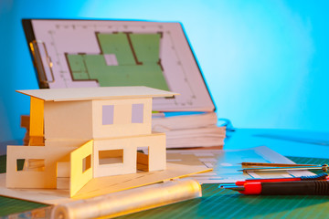 The workplace of the architect. Integrated building design. Specialists of architectural bureaus....