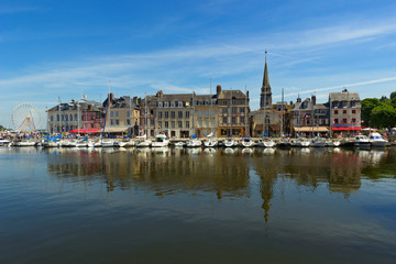 View of Honfleur, characteristic town in Normandy, France.