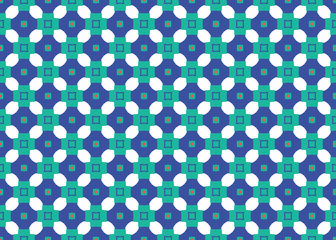Seamless geometric pattern design illustration. Background texture. In blue, red, white colors.