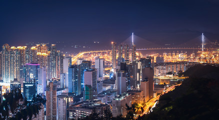 Fototapeta na wymiar Hong Kong City at twilight time.