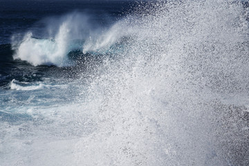 Lanzarote. High waves splashing the coast