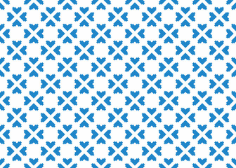 Seamless geometric pattern design illustration. Background texture. In blue, white colors.