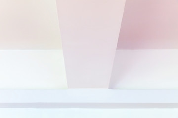Abstract white minimal geometric interior fragment