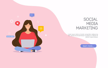 Social media marketing. Digital marketing, online advertising, SMM.