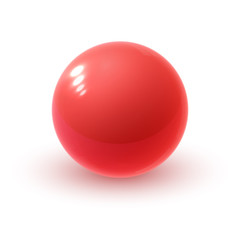 Realistic red glossy 3D sphere with reflection