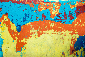 abstract background of peeling paint on old wooden boat