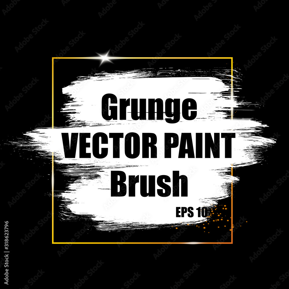 Aufkleber grunge backgrounds set. brush black paint ink stroke over square frame. grunge brush paint ink strok